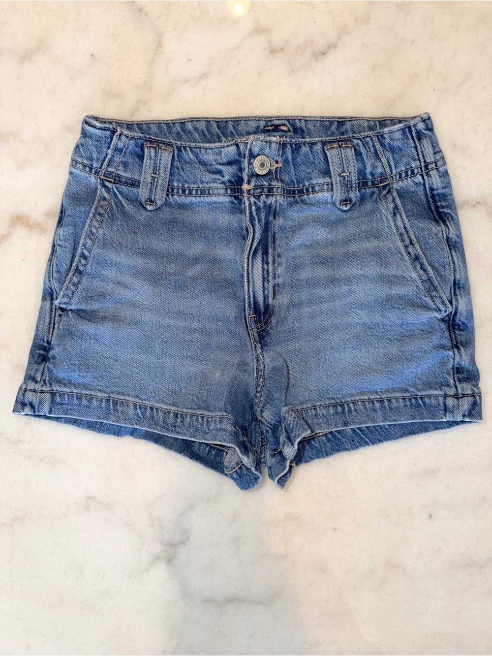American Eagle Outfitters Light Blue High-Rise Denim Shorts